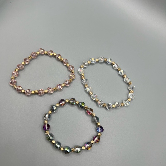 Elegant Crystal Beaded Bracelets Set - Handmade #169 - Picture 6 of 6